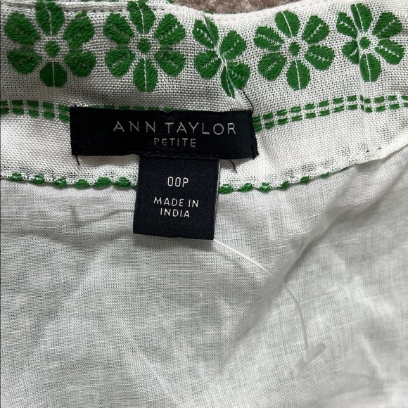 Ann Taylor Retro 50’s look Button Wrap Green Floral Stripe  Dress 00 - Picture 7 of 16